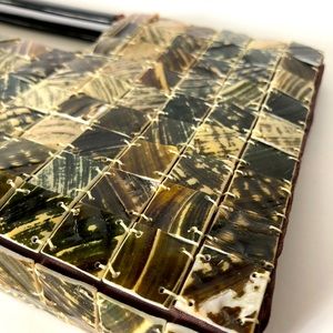 VINTAGE SHELL TILE CLUTCH